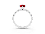 White gold Marquise Cut Ruby Solitaire Pavé Band with Four-Prong Setting_3