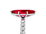 White gold Marquise Cut Ruby Solitaire Pavé Band with Four-Prong Setting_5