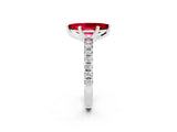White gold Marquise Cut Ruby Solitaire Pavé Engagement Ring with Round Band and Prong Setting_14