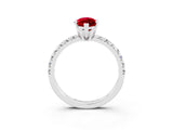 White gold Marquise Cut Ruby Solitaire Pavé Engagement Ring with Round Band and Prong Setting_15