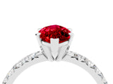 White gold Marquise Cut Ruby Solitaire Pavé Engagement Ring with Round Band and Prong Setting_16