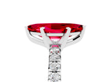 White gold Marquise Cut Ruby Solitaire Pavé Engagement Ring with Round Band and Prong Setting_17