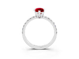 White gold Marquise Cut Ruby Solitaire Pavé Engagement Ring with Round Band and Prong Setting_81