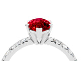 White gold Marquise Cut Ruby Solitaire Pavé Engagement Ring with Round Band and Prong Setting_82
