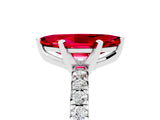 White gold Marquise Cut Ruby Solitaire Pavé Engagement Ring with Round Band and Prong Setting_83