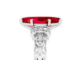 White gold Marquise Cut Ruby Solitaire Ring with Filigree Band and Four-Prong Setting_29