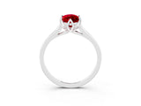 White gold Marquise Cut Ruby Solitaire Ring with Flower Prong Setting and Classic Band_15