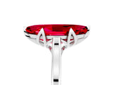 White gold Marquise Cut Ruby Solitaire Ring with Flower Prong Setting and Classic Band_18