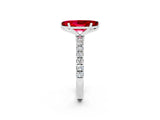 White gold Marquise Cut Ruby Solitaire Ring with Pavé Accents and Four-Prong Setting_2
