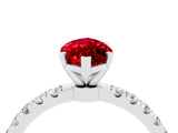 White gold Marquise Cut Ruby Solitaire Ring with Pavé Accents and Four-Prong Setting_4