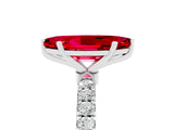 White gold Marquise Cut Ruby Solitaire Ring with Pavé Accents and Four-Prong Setting_5