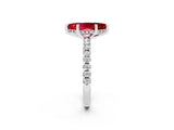 White gold Marquise Cut Ruby Solitaire Ring with Pavé Band and Four-Prong Setting_26