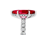 White gold Marquise Cut Ruby Solitaire Ring with Round  Pavé Band and Four-Prong Setting_53