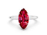 White gold Marquise Cut Ruby Solitaire Ring with Thin Band and Four-Prong Setting_12