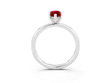White gold Marquise Cut Ruby Solitaire Ring with Thin Band and Four-Prong Setting_15