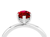 White gold Marquise Cut Ruby Solitaire Ring with Thin Band and Four-Prong Setting_16