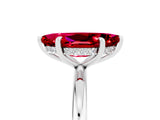 White gold Marquise Cut Ruby Solitaire Ring with Thin Band and Four-Prong Setting_17
