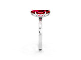 White gold Marquise Cut Ruby Solitaire Ring with Thin Band and Prong Setting_14