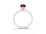 White gold Marquise Cut Ruby Solitaire Ring with Thin Band and Prong Setting_15