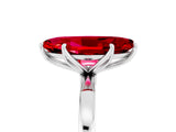 White gold Marquise Cut Ruby Solitaire Ring with Thin Band and Prong Setting_41