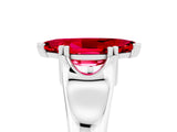 White gold Marquise Cut Ruby Solitaire Ring with Wide Band and Prong Setting_5