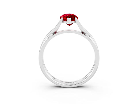 White gold Marquise Cut Ruby Solitaire Twist Band Prong Setting Ring_39