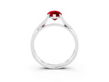 White gold Marquise Cut Ruby Solitaire Twist Band Prong Setting Ring_39