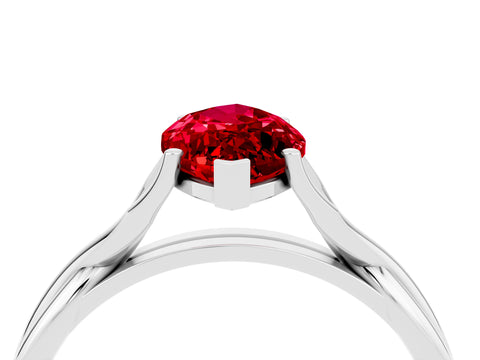 White gold Marquise Cut Ruby Solitaire Twist Band Prong Setting Ring_40