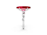 White gold Marquise Cut Ruby Solitaire Twisted Band with Round  Accents and Prong Setting_32