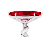 White gold Marquise Cut Ruby Solitaire Twisted Band with Round  Accents and Prong Setting_35