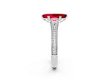 White gold Marquise Cut Ruby Split Shank Engagement Ring with Pavé Band_2