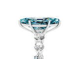 White gold Marquise Cut Solitaire Blue Topaz Ring with Pave Band and Four-Prong Setting_5
