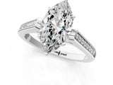 White gold Marquise Cut Solitaire Cathedral Diamond Engagement Ring with Channel-Set Band and Four-Prong Setting_4