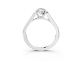 White gold Marquise Cut Solitaire Cathedral Diamond Engagement Ring with Channel-Set Band and Four-Prong Setting_6