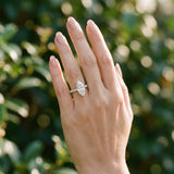 White gold Marquise Cut Solitaire Diamond Engagement Ring with Pave Band and Four-Prong Setting_13