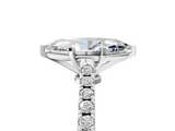 White gold Marquise Cut Solitaire Diamond Engagement Ring with Pave Band and Four-Prong Setting_230