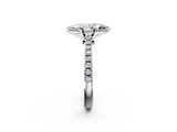 White gold Marquise Cut Solitaire Diamond Engagement Ring with Pave Band and Four-Prong Setting_233