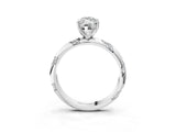 White gold Marquise Cut Solitaire Diamond Engagement Ring with Twisted Pave Band and Four-Prong Setting_10