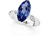 White gold Marquise Cut Solitaire Diamond Engagement Ring with Twisted Pave Band and Four-Prong Setting_1