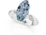 White gold Marquise Cut Solitaire Diamond Engagement Ring with Twisted Pave Band and Four-Prong Setting_1