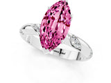 White gold Marquise Cut Solitaire Diamond Engagement Ring with Twisted Pave Band and Four-Prong Setting_1