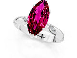 White gold Marquise Cut Solitaire Diamond Engagement Ring with Twisted Pave Band and Four-Prong Setting_1