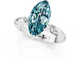 White gold Marquise Cut Solitaire Diamond Engagement Ring with Twisted Pave Band and Four-Prong Setting_1