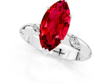 White gold Marquise Cut Solitaire Diamond Engagement Ring with Twisted Pave Band and Four-Prong Setting_1