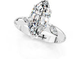 White gold Marquise Cut Solitaire Diamond Engagement Ring with Twisted Pave Band and Four-Prong Setting_1