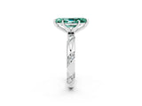 White gold Marquise Cut Solitaire Diamond Engagement Ring with Twisted Pave Band and Four-Prong Setting_2