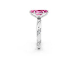 White gold Marquise Cut Solitaire Diamond Engagement Ring with Twisted Pave Band and Four-Prong Setting_2