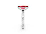 White gold Marquise Cut Solitaire Diamond Engagement Ring with Twisted Pave Band and Four-Prong Setting_2
