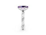 White gold Marquise Cut Solitaire Diamond Engagement Ring with Twisted Pave Band and Four-Prong Setting_2