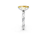 White gold Marquise Cut Solitaire Diamond Engagement Ring with Twisted Pave Band and Four-Prong Setting_2